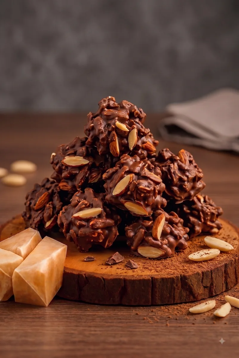 Milk Chocolate and Almond Rochers, handcrafted by Moi Doughssier